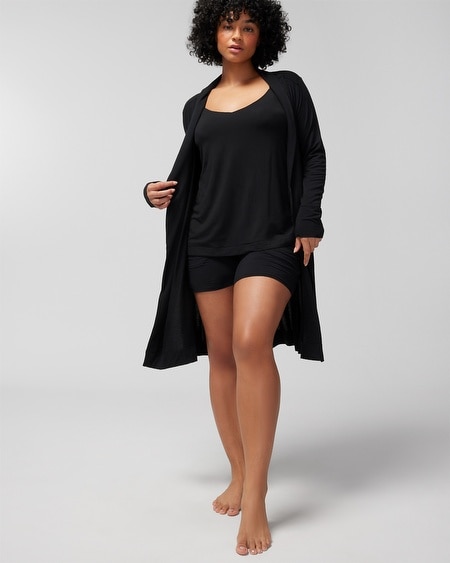 Shop Soma Women's Cool Nights Short Robe In Navy Blue Size Small/medium |  In Nightfall Navy Blue