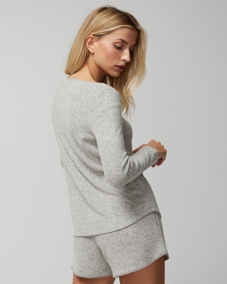 Shop Soma Women's Cozyluxe Long Sleeve Pajama Top In Black Size Xl |