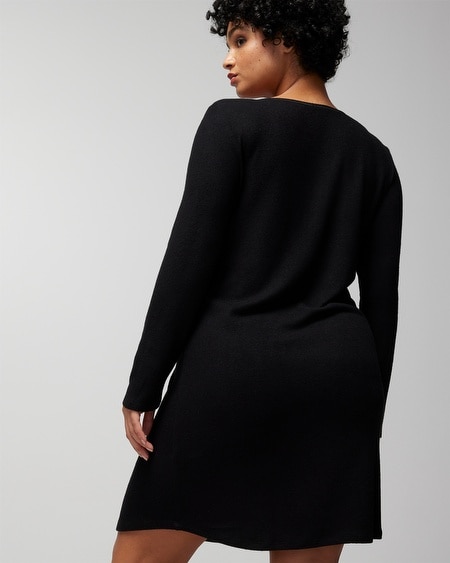 Shop Soma Women's Cozyluxe Long Sleeve Night Gown In Black Size Medium |