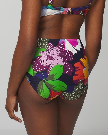 Shop Soma Women's  Swim High-waist Tie Swimsuit Bottom In Painted In Paradise Navy Size Medium