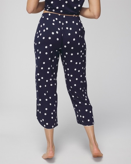 Shop Soma Women's Cool Nights Cropped Pajama Pants In Oasis Palms Black/ws Size Small |