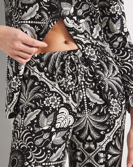 SOMA WOMEN'S COOL NIGHTS PRINTED PAJAMA PANTS IN IVORY SIZE 2XL | SOMA PAJAMA SETS