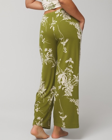 Shop Soma Women's Cool Nights Wide-leg Ankle Pajama Pants In Matcha Green Size Medium |  In Shadow Fleur G Matcha