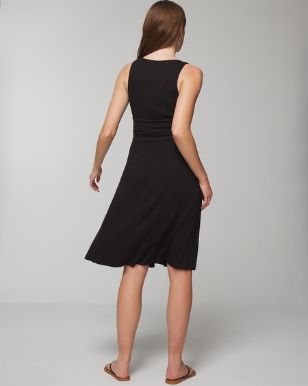 Shop Soma Women's Soft Jersey Draped Empire Short Bra Dress In Black Size Xs |