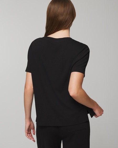 Shop Soma Women's Most Loved Cotton Short Sleeve Pocket T-shirt In Black Size Medium |