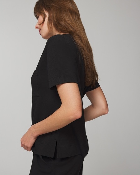 Shop Soma Women's Most Loved Cotton Short Sleeve Pocket T-shirt In White Size Medium |