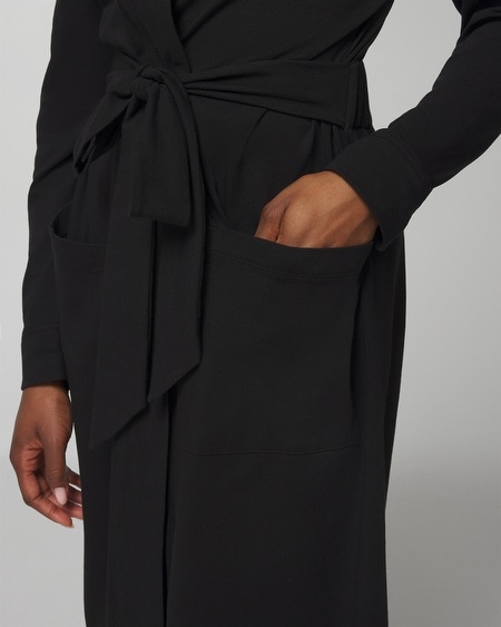 Shop Soma Women's Most Loved Cotton Robe In Black Size Small/medium |
