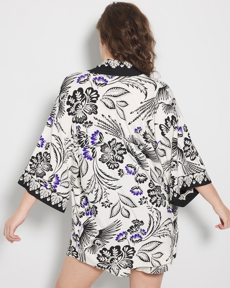 Shop Soma Women's Cool Nights Sleep Cardi In Navy Blue Size Xl | In Nightfall Navy