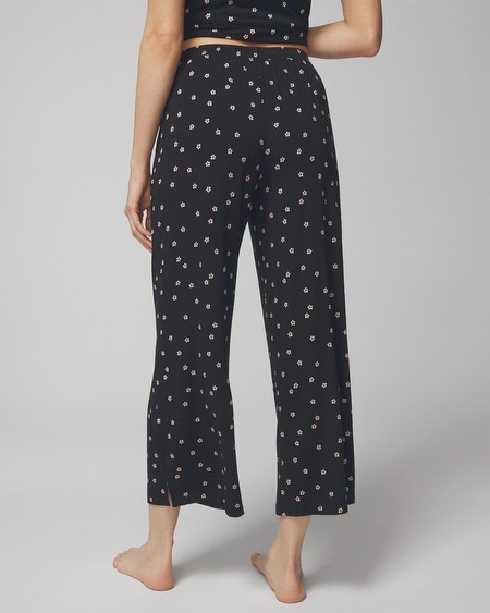 Shop Soma Women's Cool Nights Cropped Pajama Pants In Tranquil Tile White Smoke Size Large |