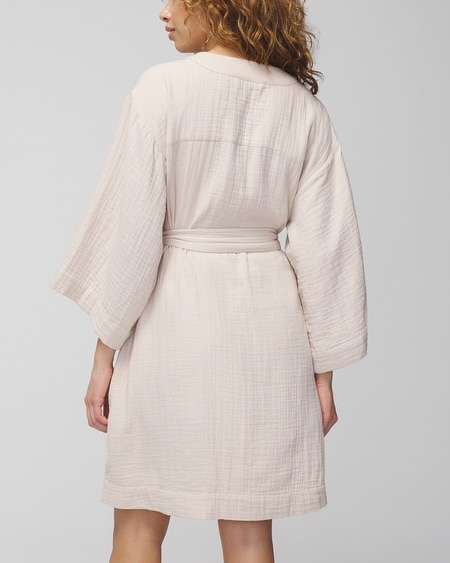 Shop Soma Women's Textured Cotton Robe In Nude Size Small/medium |  In Creme Brulee