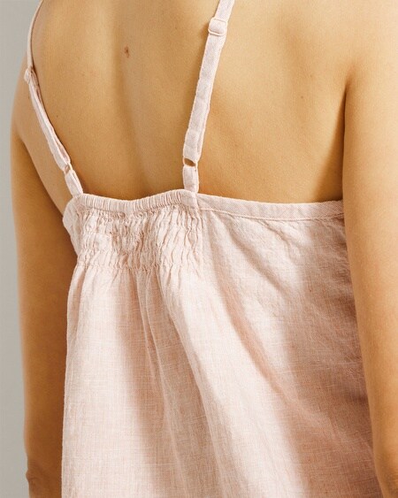 Shop Soma Women's Laundered Cotton Cami Pajama Top In Blue Size Medium |  Pajama Sets In Idyllic Blue Crossdye