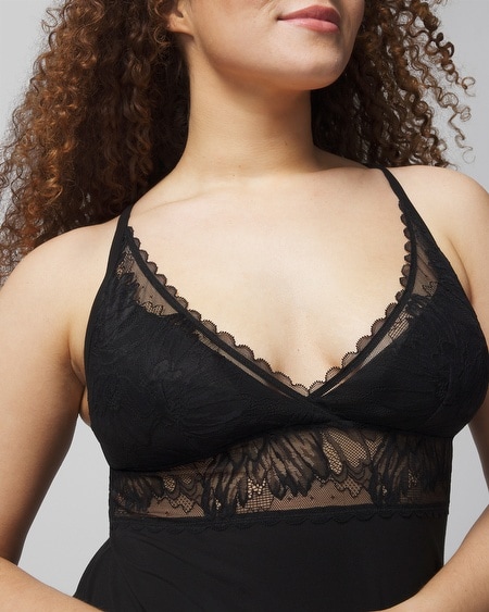 Shop Soma Women's Cool Nights Cami With Plunge Bra Necklline In Black Size Medium |