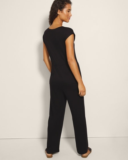 Shop Soma Women's French Terry Wide-leg Jumpsuit In Purple Size 2xl | In Pinot Noir
