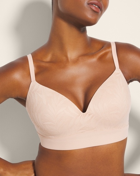 Shop Soma Enbliss Wireless Bra With Lace In Navy Blue Size 42dd | Women's Bras In Nightfall Navy