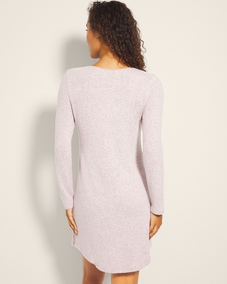 SOMA WOMEN'S FUZZY PLUSH LONG SLEEVE NIGHTGOWN IN GRAY SIZE LARGE | SOMA 