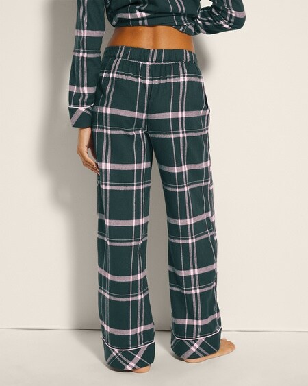 Shop Soma Women's Flannel Super Soft Pajama Pants In Ivory Size Xl |  Pajama Sets In Fireside Plaid Champagne