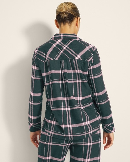 SOMA WOMEN'S FLANNEL SUPER SOFT LONG SLEEVE PAJAMA TOP IN RED SIZE XL | SOMA PAJAMA SETS