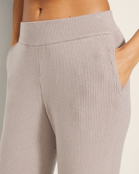 Shop Soma Women's Lurex Straight Leg Sweater Pants In Gray Size Small | In Obsidian Gray
