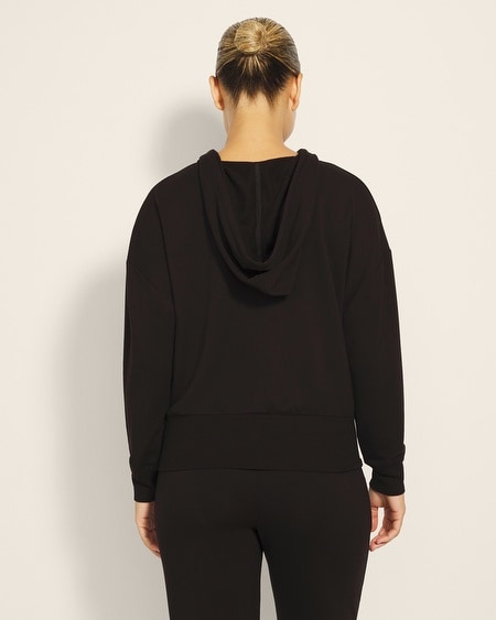 Soma Women's Ultra Soft Fleece Jacket In Black Size Medium | In Black