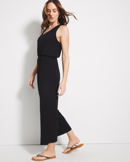 Shop Soma Women's Soft Jersey Soleil Ankle Jumpsuit In Black Size Medium |