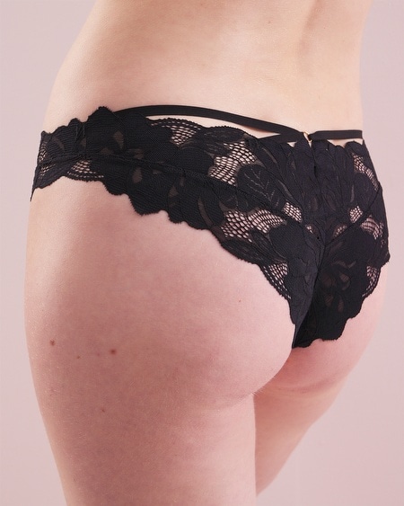 Shop Soma Women's Tanga Panty With Lace In Black Size Large | 's Sexiest Lingerie