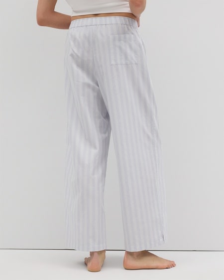 SOMA WOMEN'S COTTON POPLIN PAJAMA PANTS IN BLUE SIZE LARGE | SOMA MOTHER'S DAY PAJAMAS