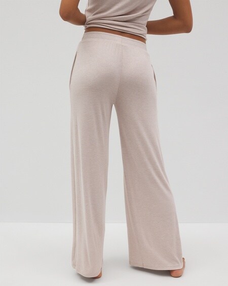 Shop Soma Women's Lightweight Rib Knit Wide Leg Pajama Pants In Neutral Size Small |  Mother's Day Pajamas In Spiced Mahogany