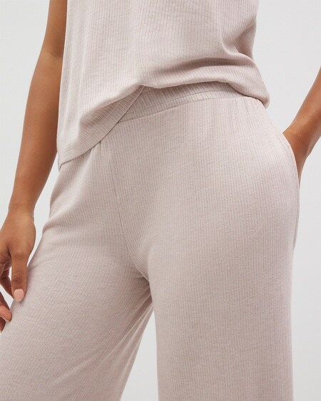 Shop Soma Women's Lightweight Rib Knit Wide Leg Pajama Pants In Neutral Size Small |  Mother's Day Pajamas In Spiced Mahogany