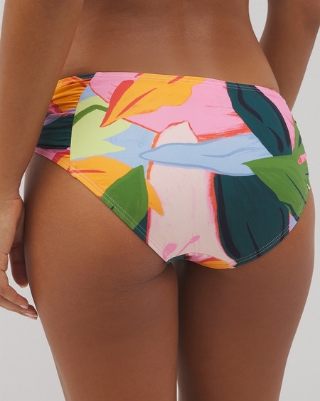 Soma Women's  Swim Rouched Bikini Bottoms In Red Size Medium In Barbados Cherry