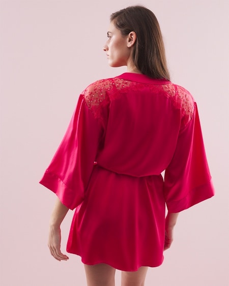 Shop Soma Women's Silk Short Robe In Pink Size 2xl |
