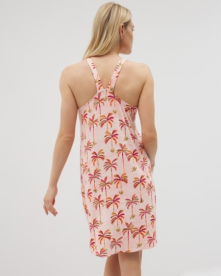Soma Women's Cool Nights Sleep Tank Top Nightgown In Orange Size Large | In Shake Your Palm Palms P