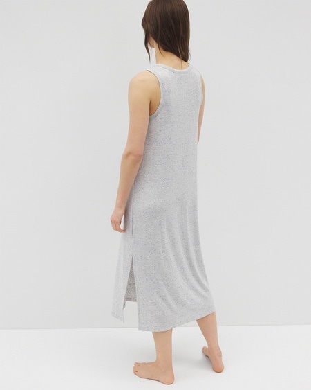 Shop Soma Women's Cool Nights Slub Long Sleep Tank Top Nightgown In Ivory Size Small |