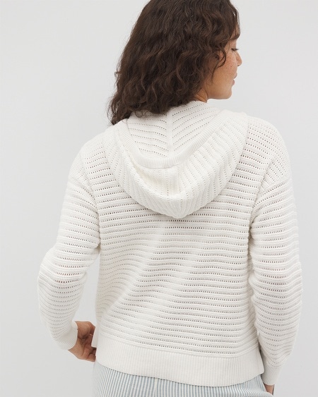 Soma Women's Cotton Open Stitch Hoodie In Gray Size 2xl |