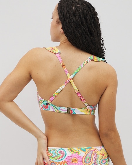 SOMA WOMEN'S BLEU ROD BEATTIE ALL SET FOR SUMMER OVER THE SHOULDER UNDERWIRE BIKINI SIZE 34DD | SOMA