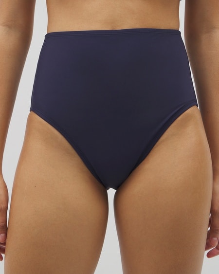 Soma Women's Beyond Control Sea Life High-waist Swim Bottom In Navy Blue Size 14 |  In Dark Navy
