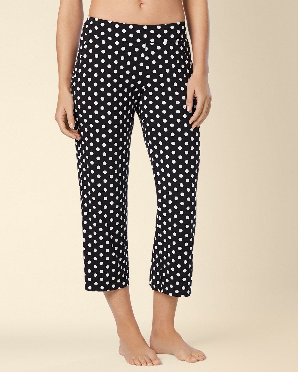 Embraceable Cool Nights Crop Pajama Pant Big Dot Black