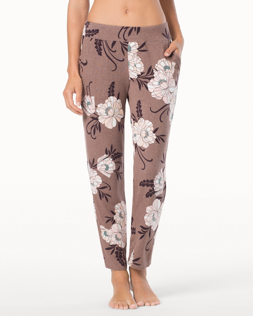 Embraceable Cool Nights Ankle Pajama Pants Graphic Foliage