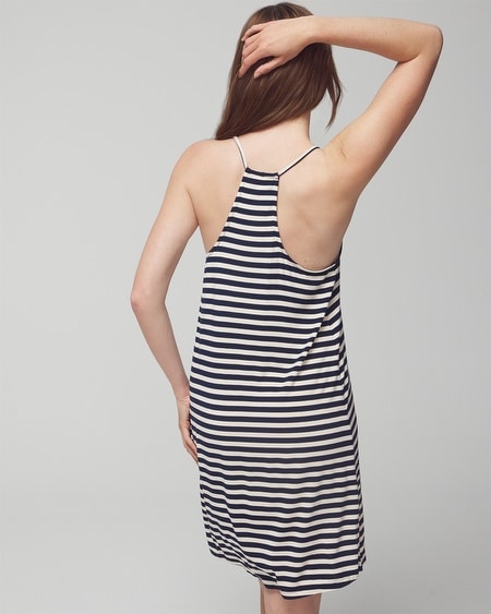 Shop Soma Women's Cool Nights Strappy Night Gown In Capri Stripe H White Smk Size 2xl |