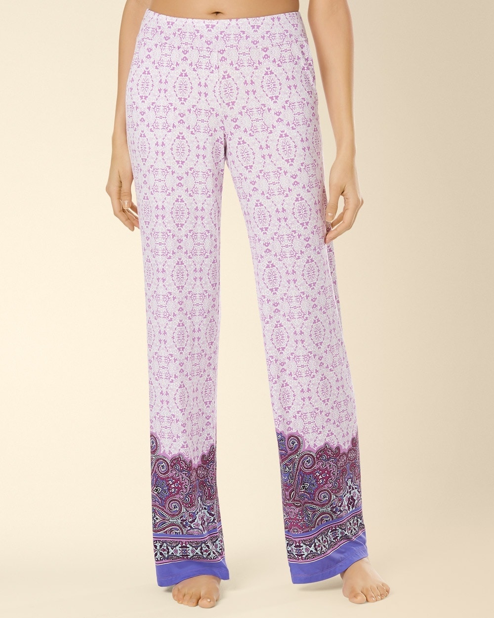 Embraceable Cool Nights Pajama Pants Eastern Tile Ivory Border