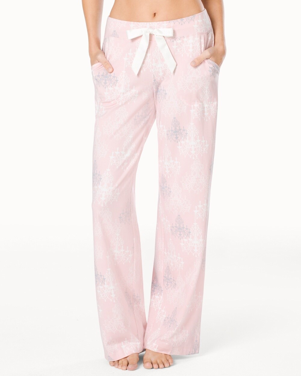 Embraceable Pajama Pants Chandeliers Pink Romance