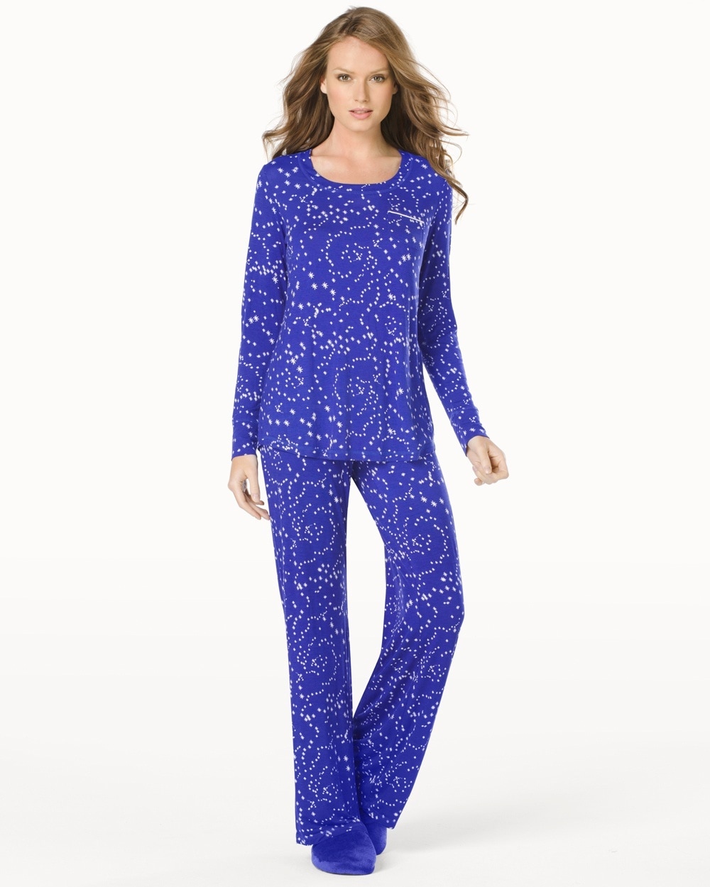 Embraceable Cool Nights Long Sleeve Pajama Pant Set Sparkle Jewel