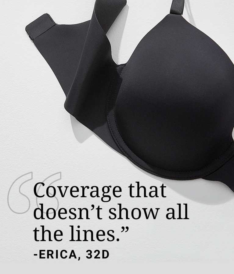 Coverage that doesn't show all the lines. Quote by Erica, 32D.
