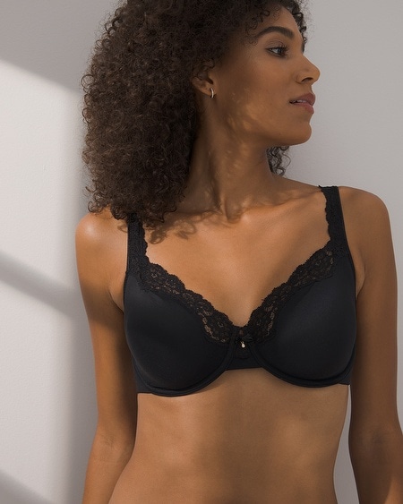 Soma Embraceable Signature Lace Unlined Perfect Coverage Bra, Nightfall  Navy, Size 38C