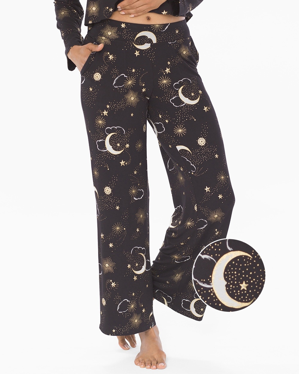 Cool Nights Pajama Pants Mystical Moons Black
