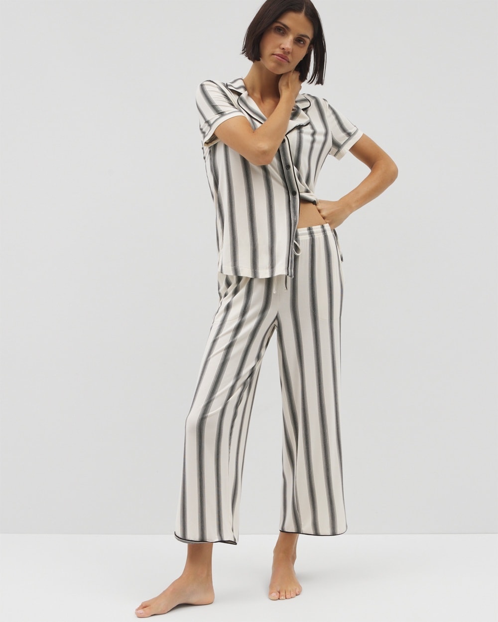 Cool Nights Piped Crop Pajama Pants