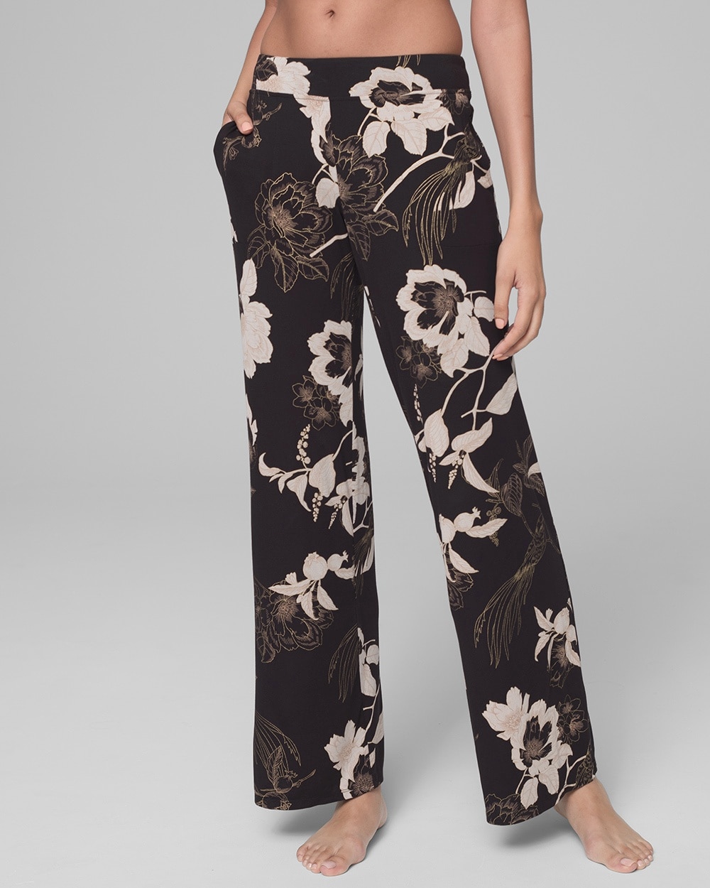 Cool Nights Pajama Pants Majestic Floral Black