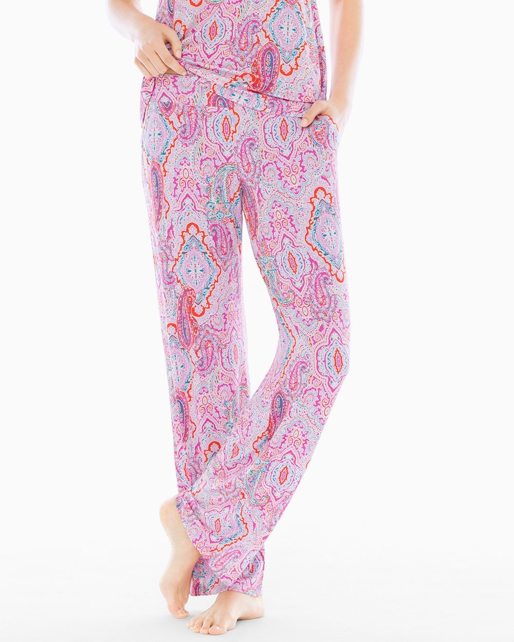 Embraceable Cool Nights Tall Pajama Pants Cape Paisley Rose Violet