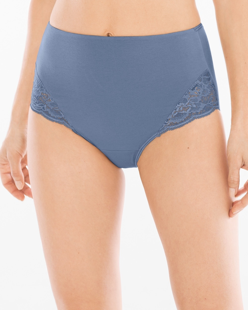 Vanishing Tummy Cotton Blend with Lace Retro Brief