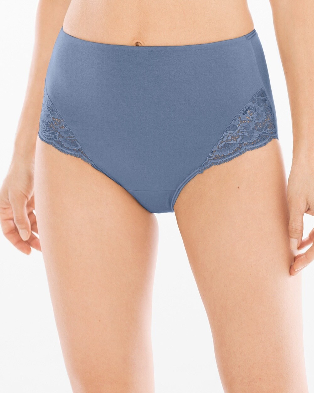 Vanishing Tummy Cotton Blend with Lace Retro Brief