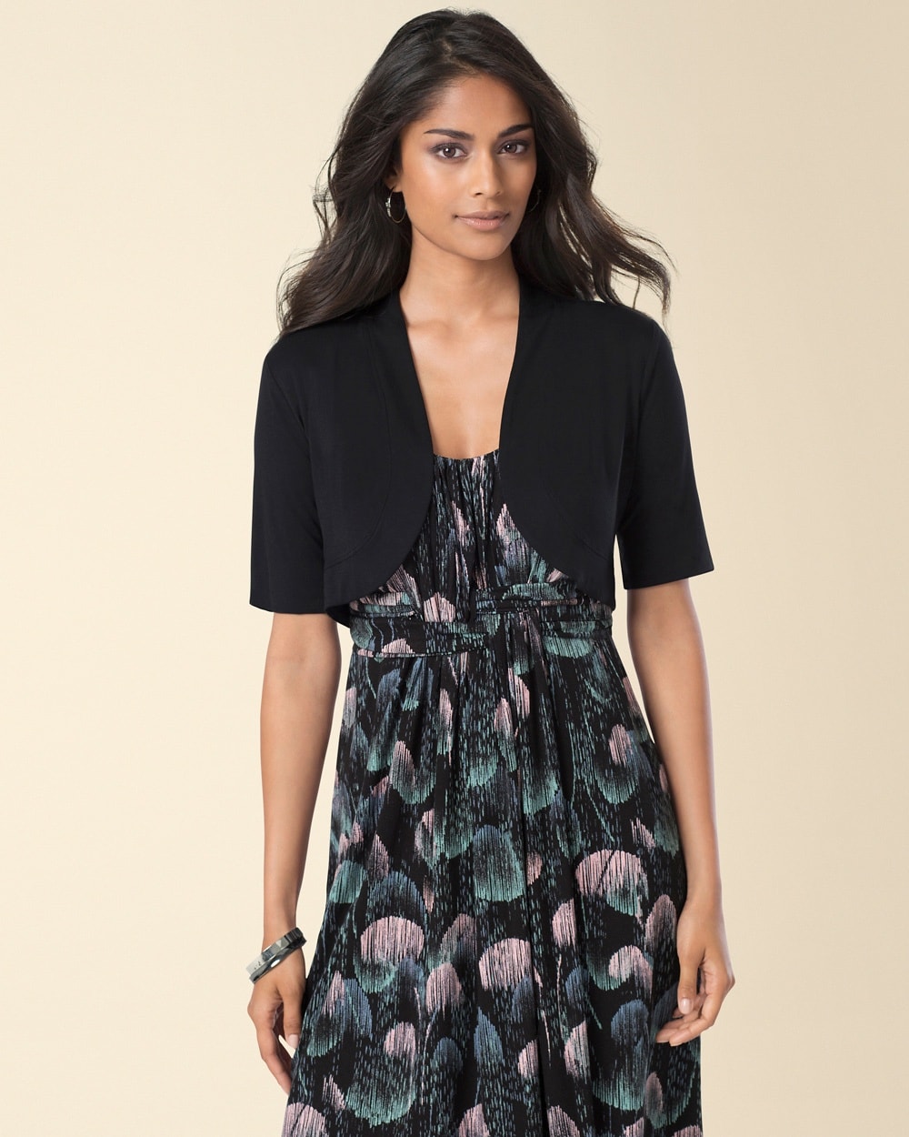 French Sleeve Shrug Black
